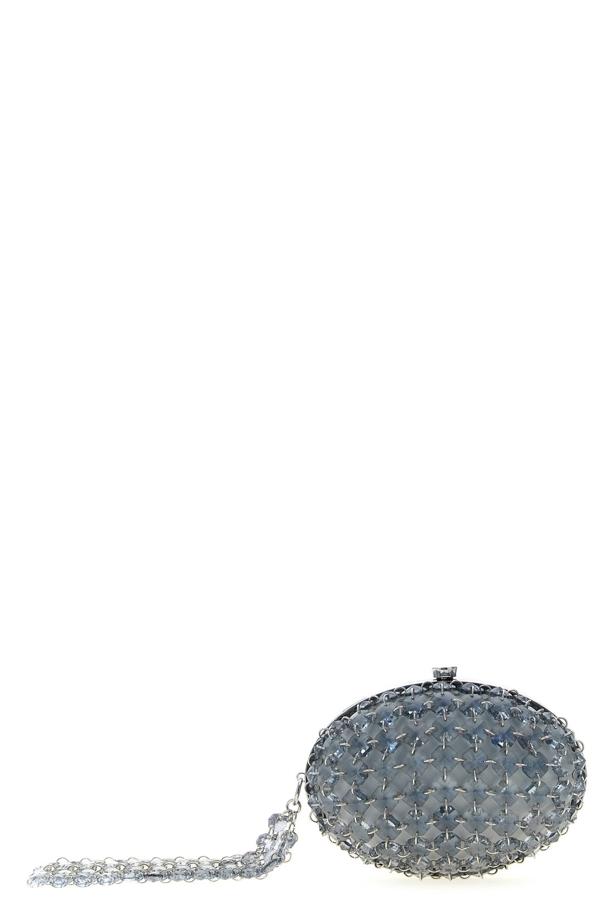 SELF PORTRAIT OS satin and metal clutch bag