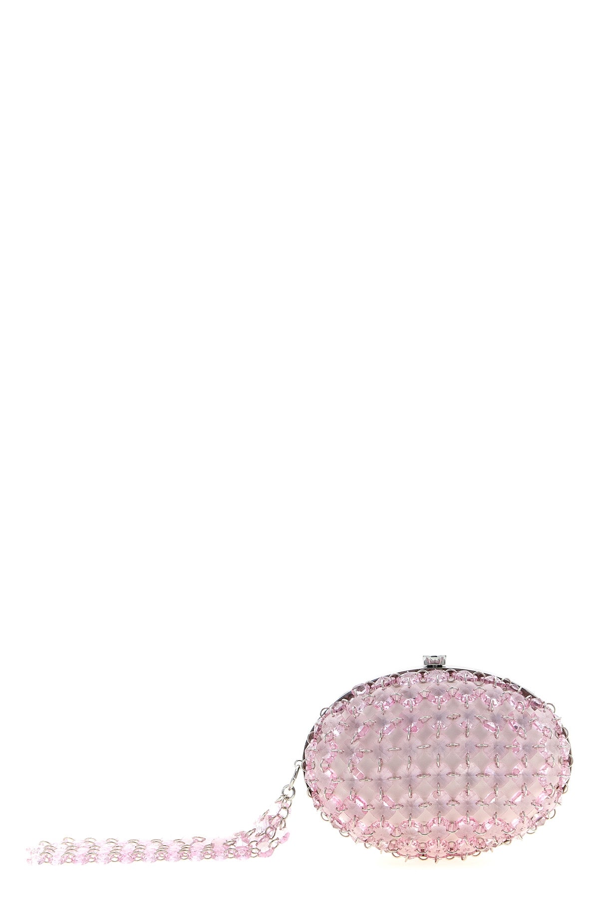SELF PORTRAIT OS satin and metal clutch bag