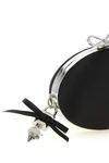 the self portrait black satin oval clutch defines evening elegance through a str