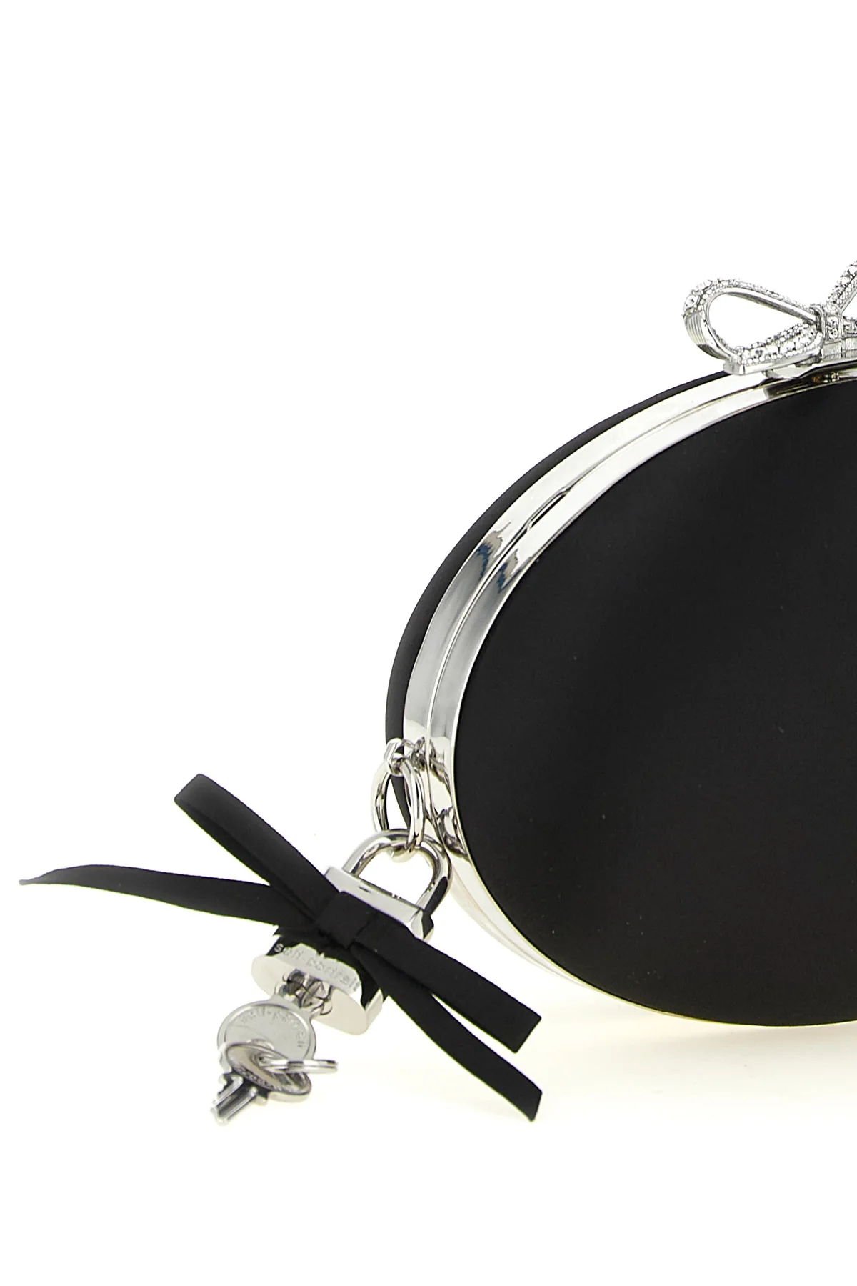 the self portrait black satin oval clutch defines evening elegance through a str