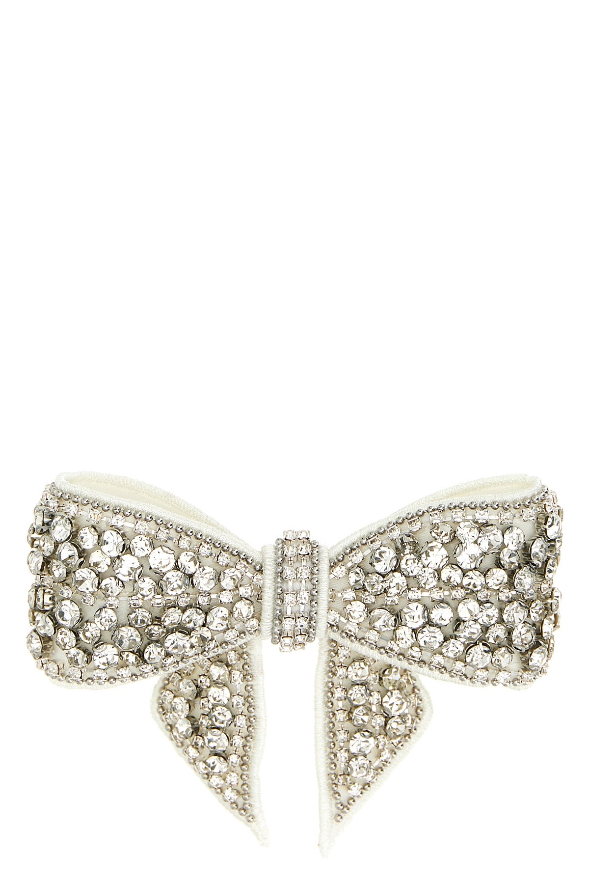 SELF PORTRAIT OS crystal embellished bow satin hair clip