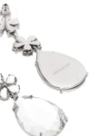 crystal flower tiered earrings in silver-plated brass and crystals