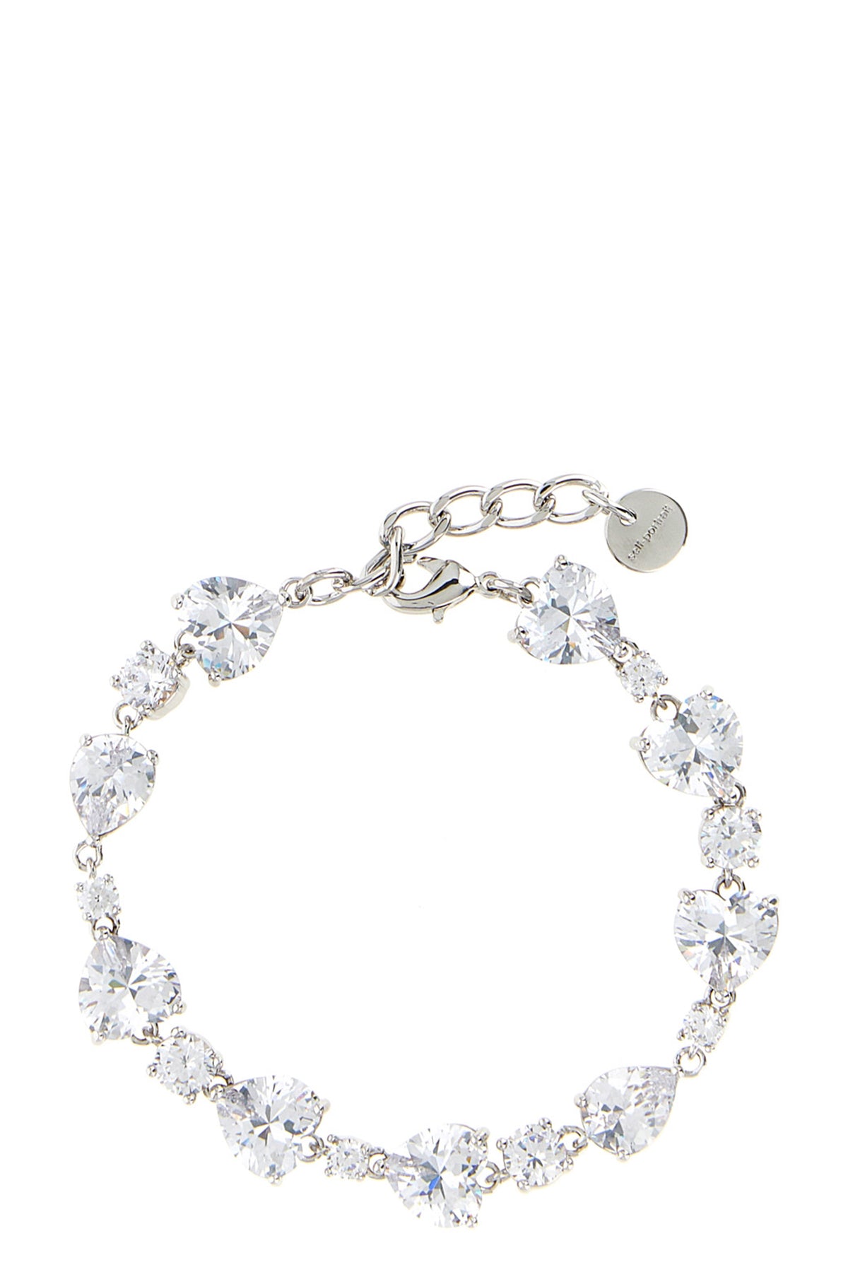 SELF PORTRAIT OS crystal droplet bracelet in silver-plated brass