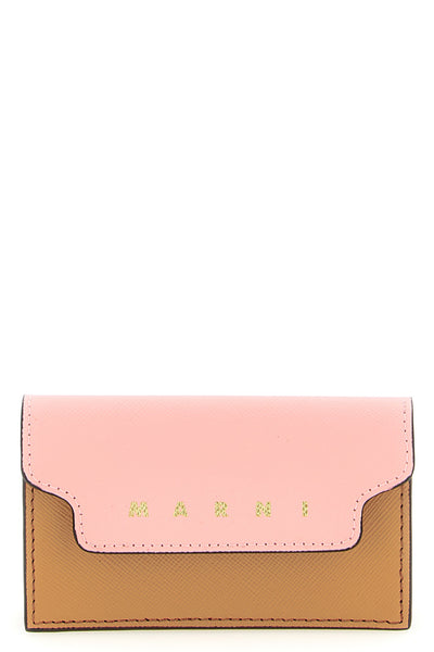 saffiano leather business card holder