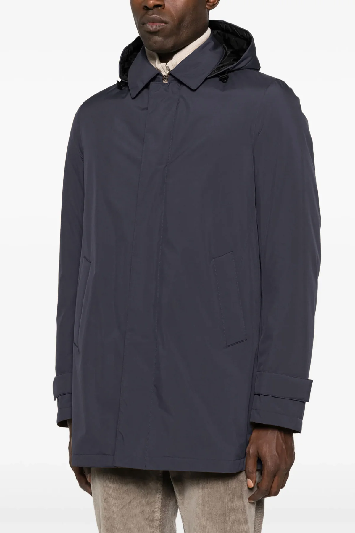 HERNO 48 long nylon microfiber parka lightly padded