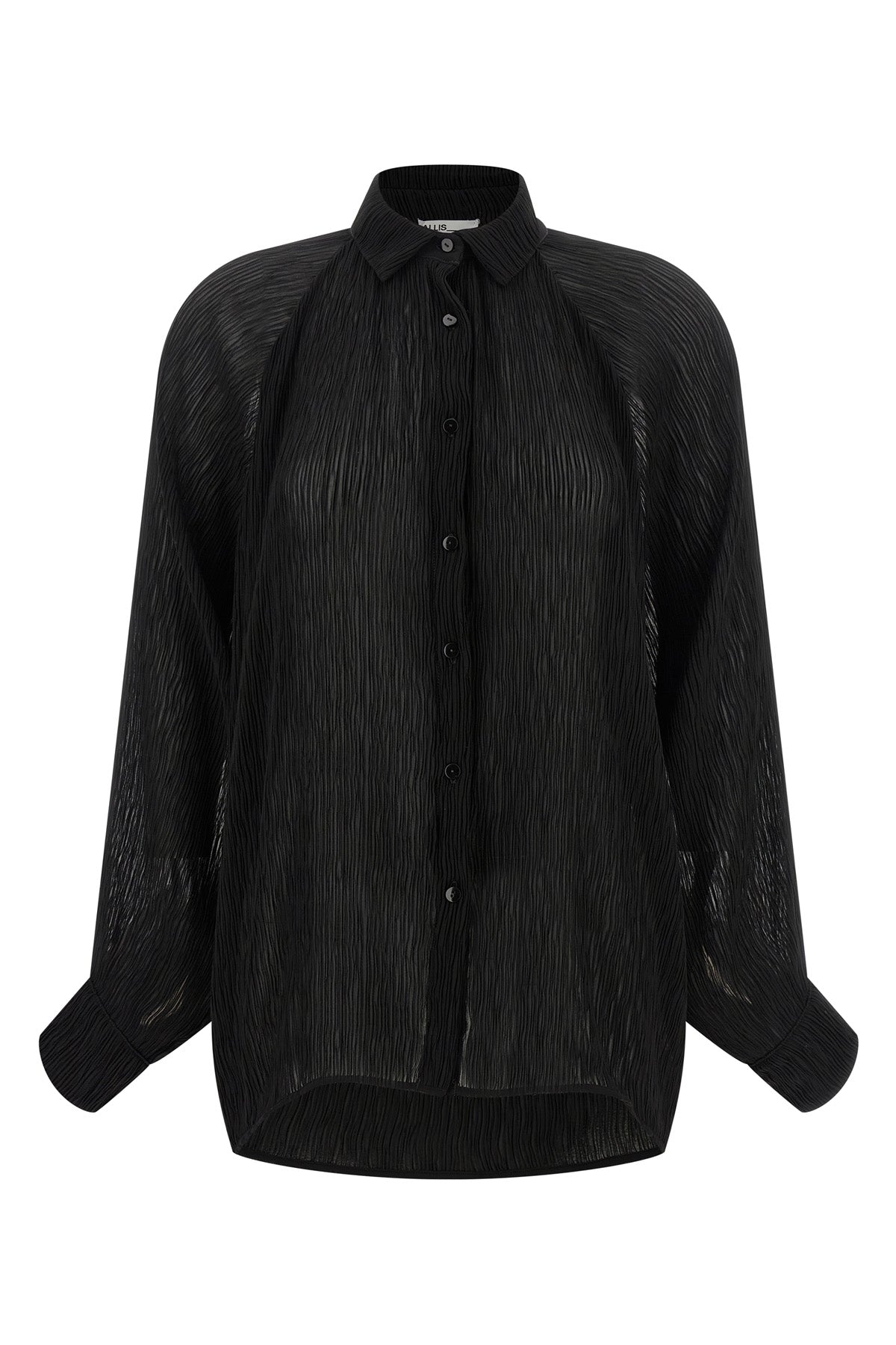 ALLIS OS lightweight micro pleated georgette shirt