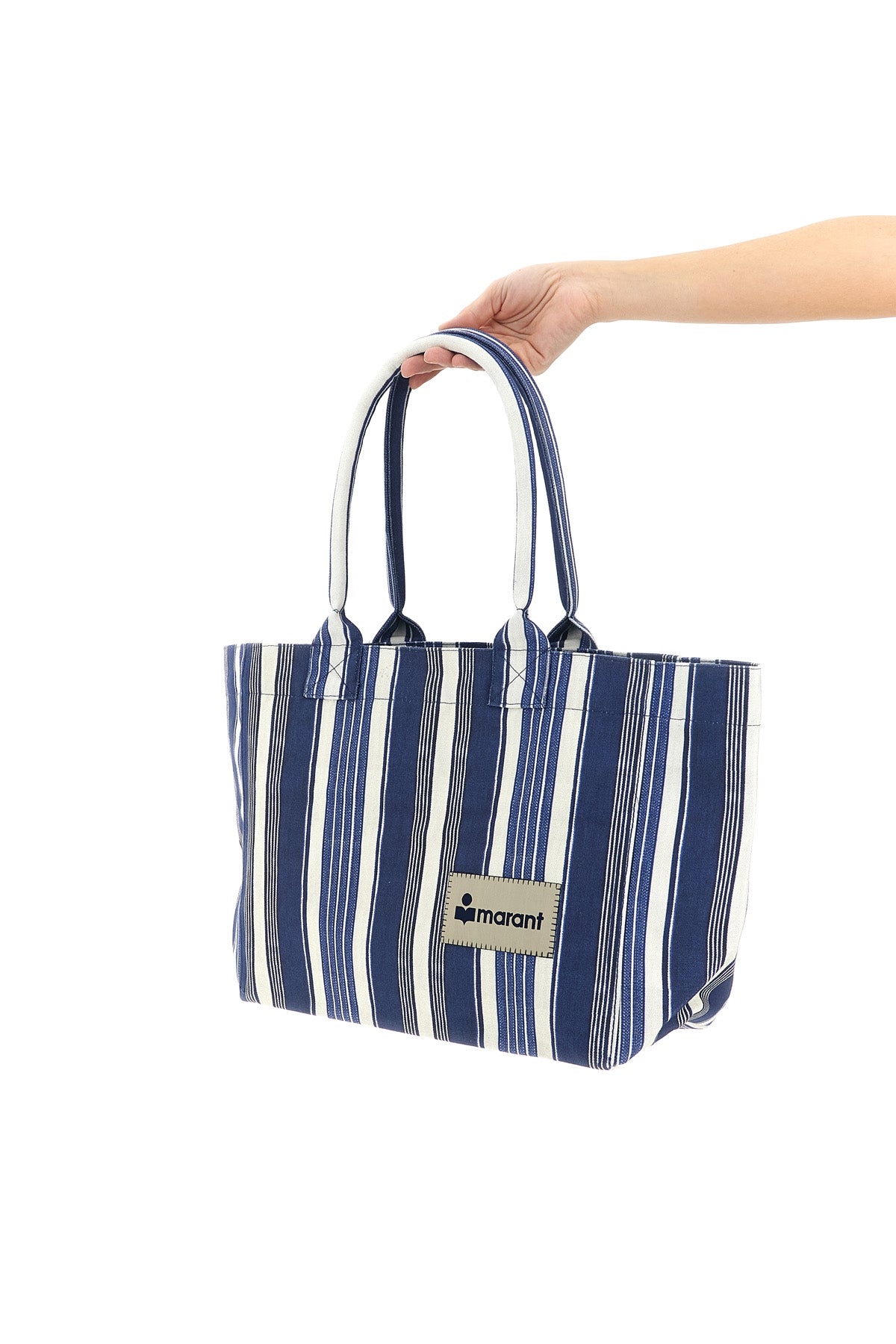 ISABEL MARANT OS yenky zipped striped cotton canvas shopping bag
