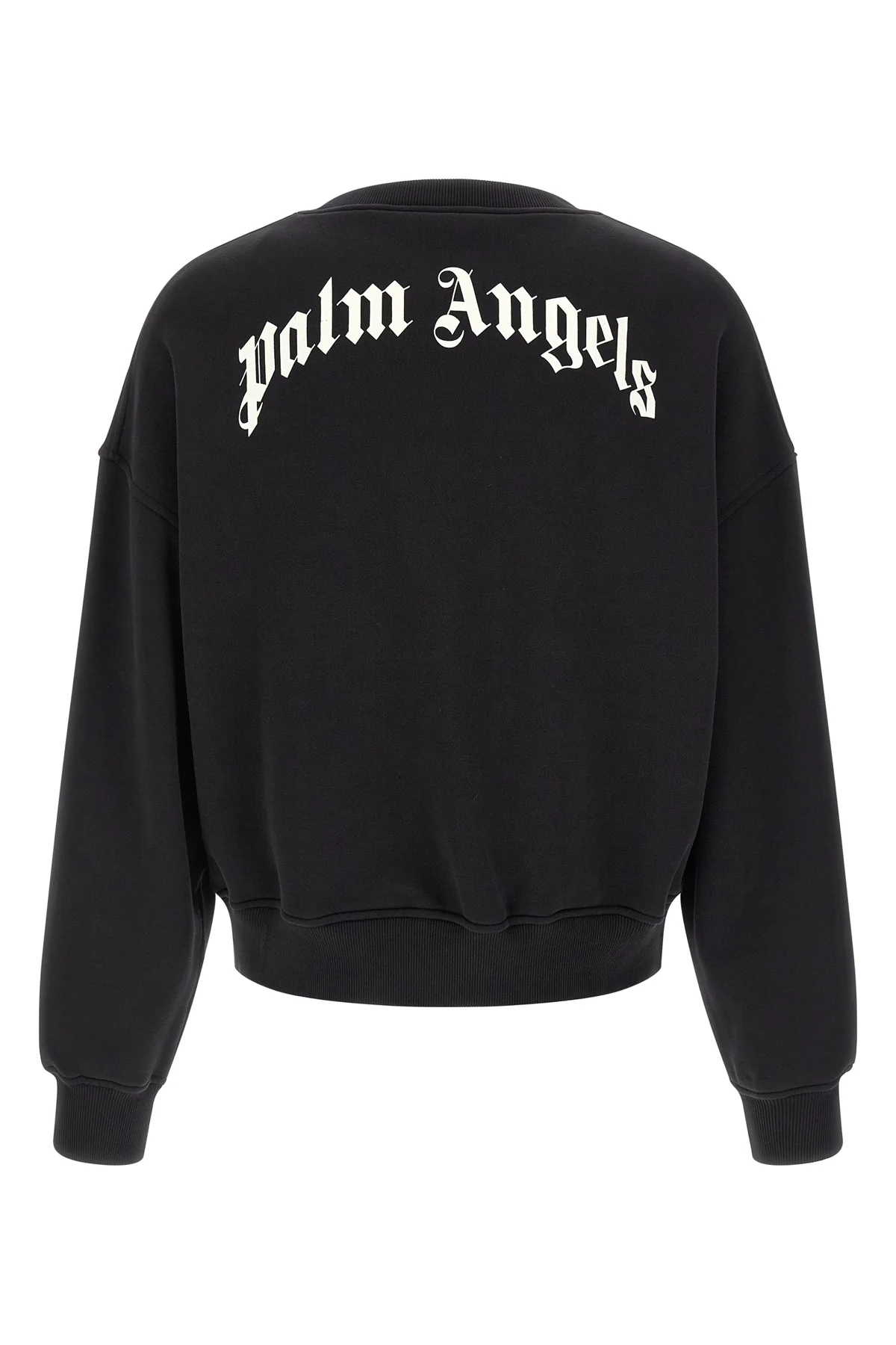 back curved logo sweatshirt in brushed cotton