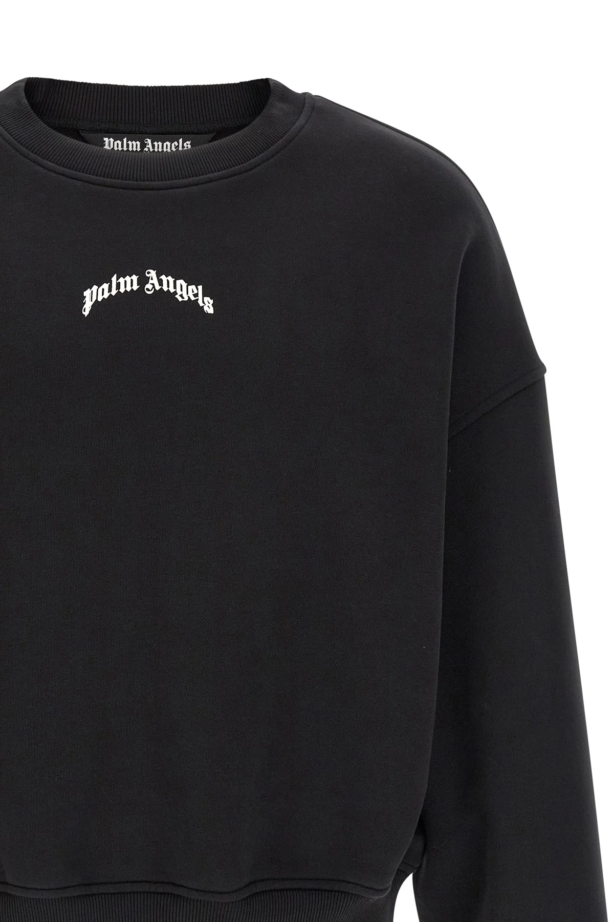 back curved logo sweatshirt in brushed cotton