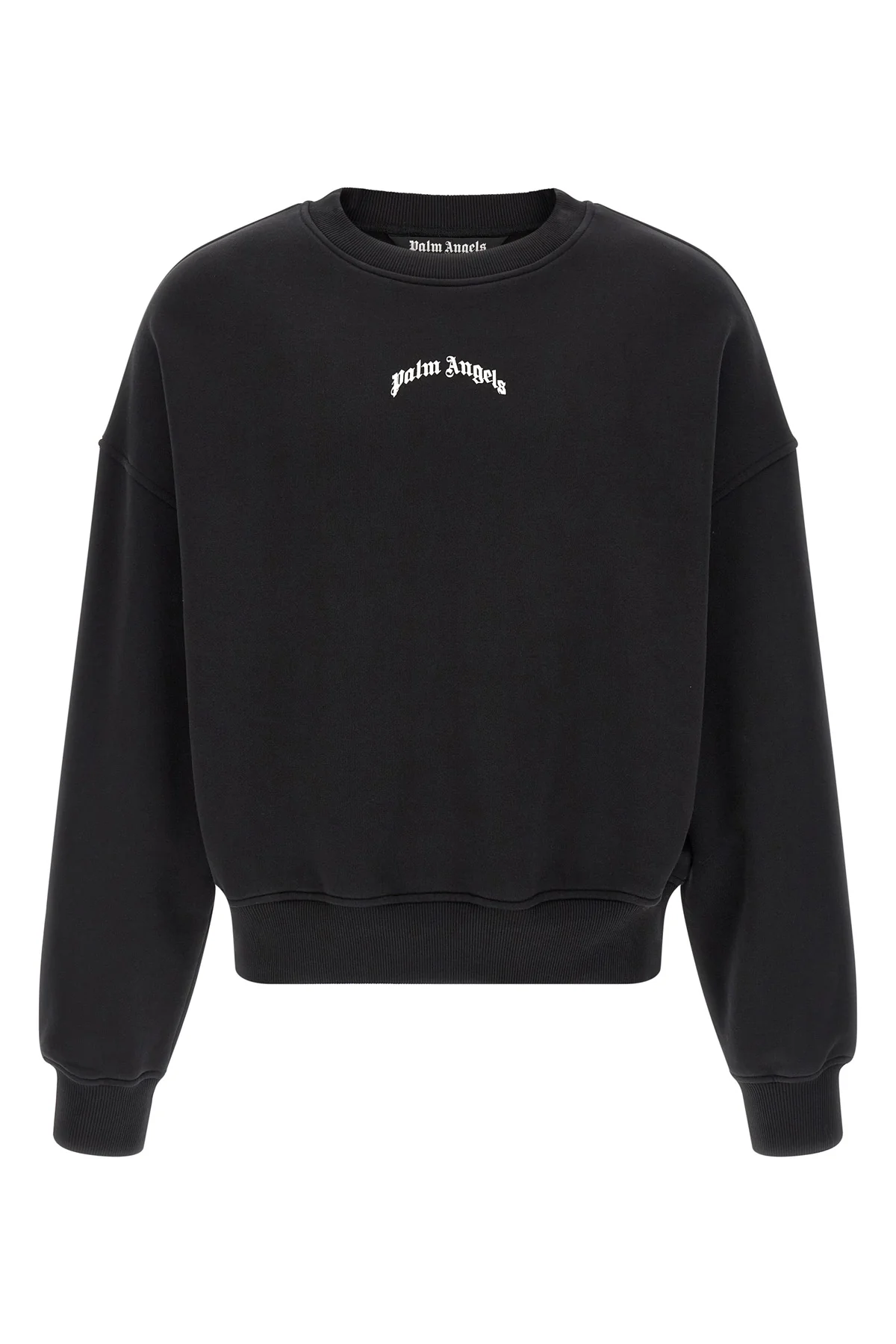 back curved logo sweatshirt in brushed cotton