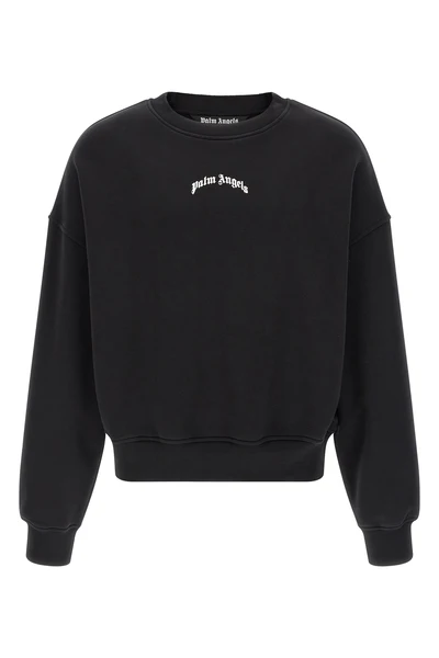 back curved logo sweatshirt in brushed cotton