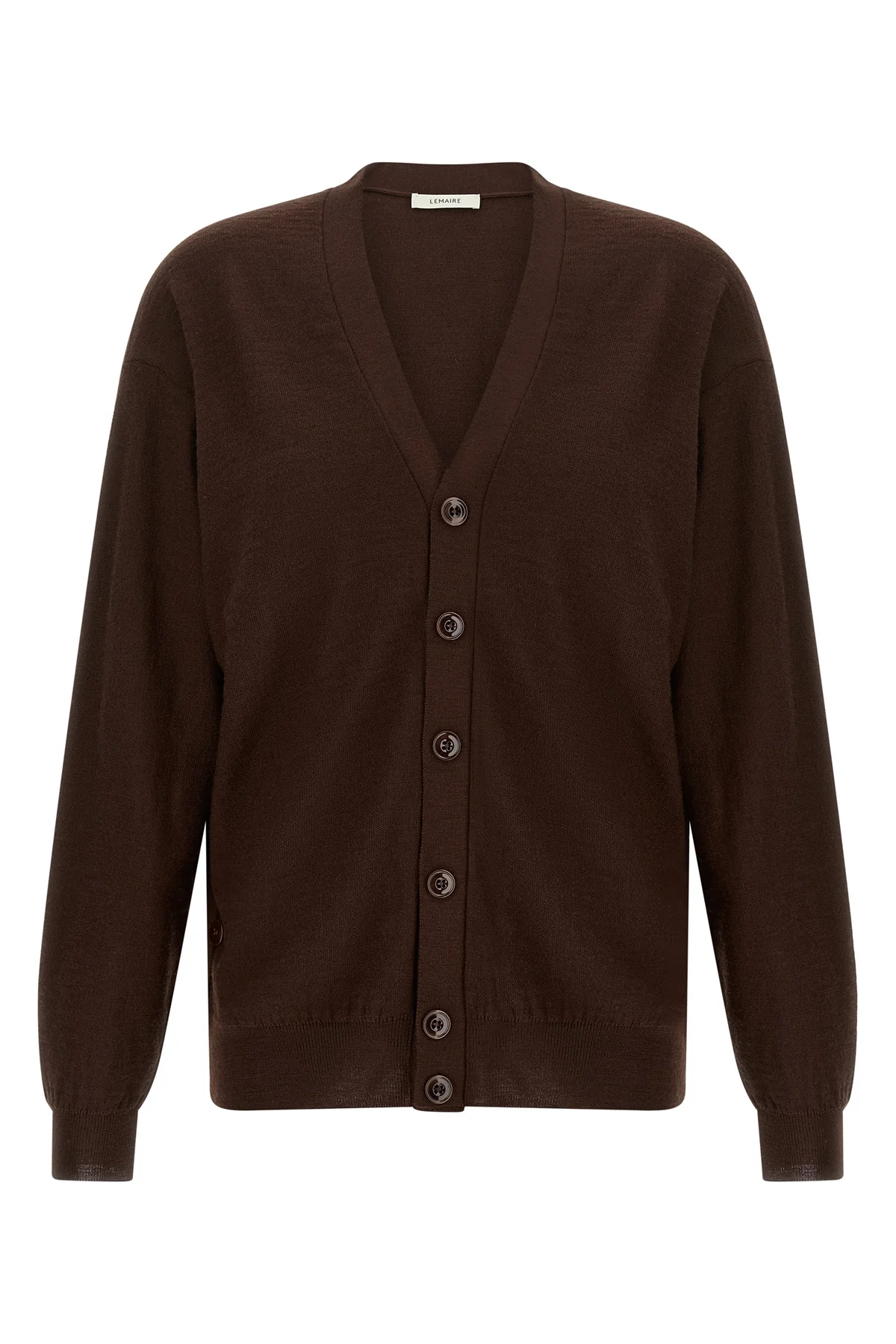 the lemaire cardigan redefines knitwear codes through a deconstructed and innova