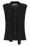 the lemaire vest redefines the codes of knitwear through a deconstructed and inn