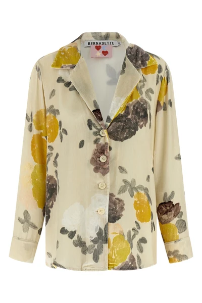 hand-drawn auscot pink print velvet shirt louis in pajama style