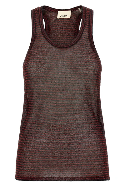 the isabel marant cevara top defines a tight silhouette through a thin semi-tr