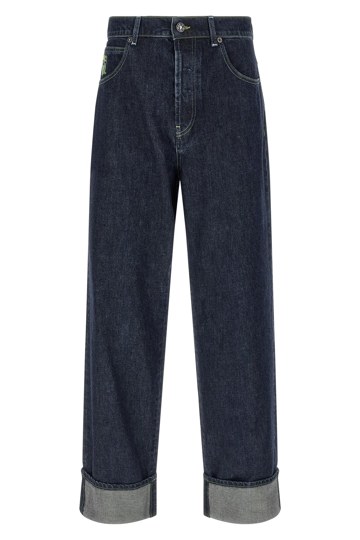 rigid cotton denim jeans