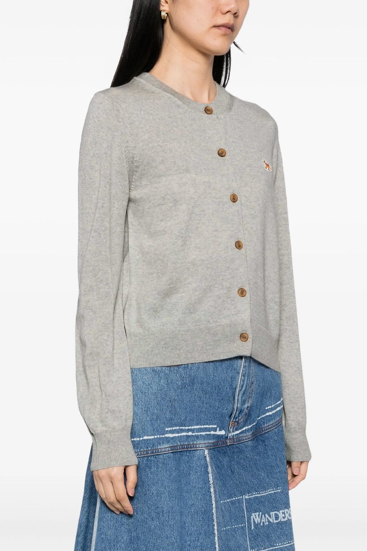 MAISON KITSUNÉ XS extrafine mélange wool cardigan