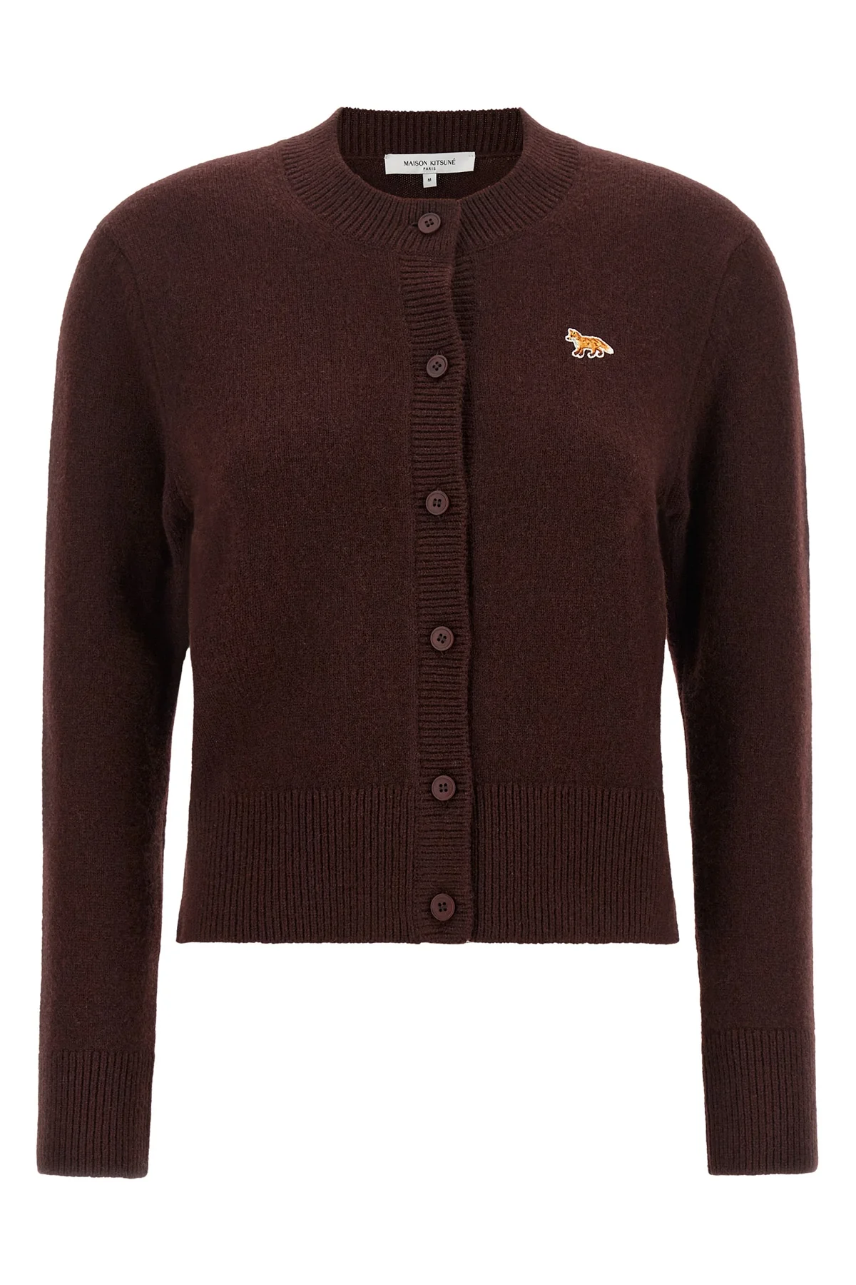 MAISON KITSUNÉ L the maison kitsuné cardigan in pure lamb wool defines an essential and refined a