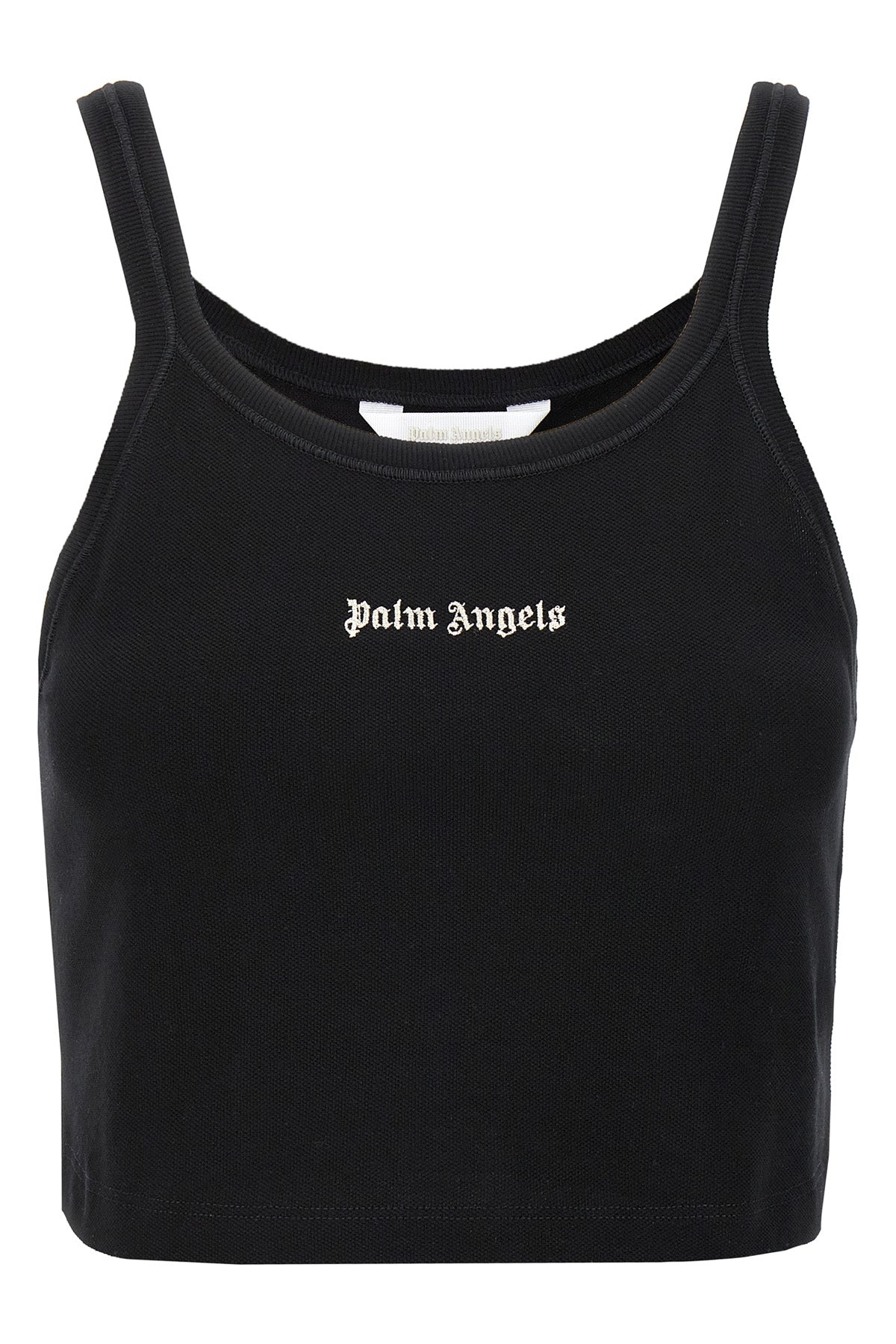 PALM ANGELS XS classic logo crop tank top in cotton