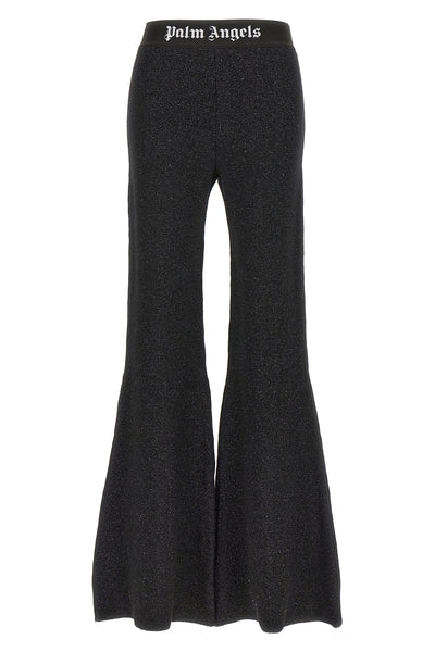 logo tape lurex knit pants