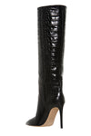 paris texas iconic crocodile print pointed toe boots