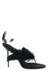 lidia feather thong mules in crêpe satin
