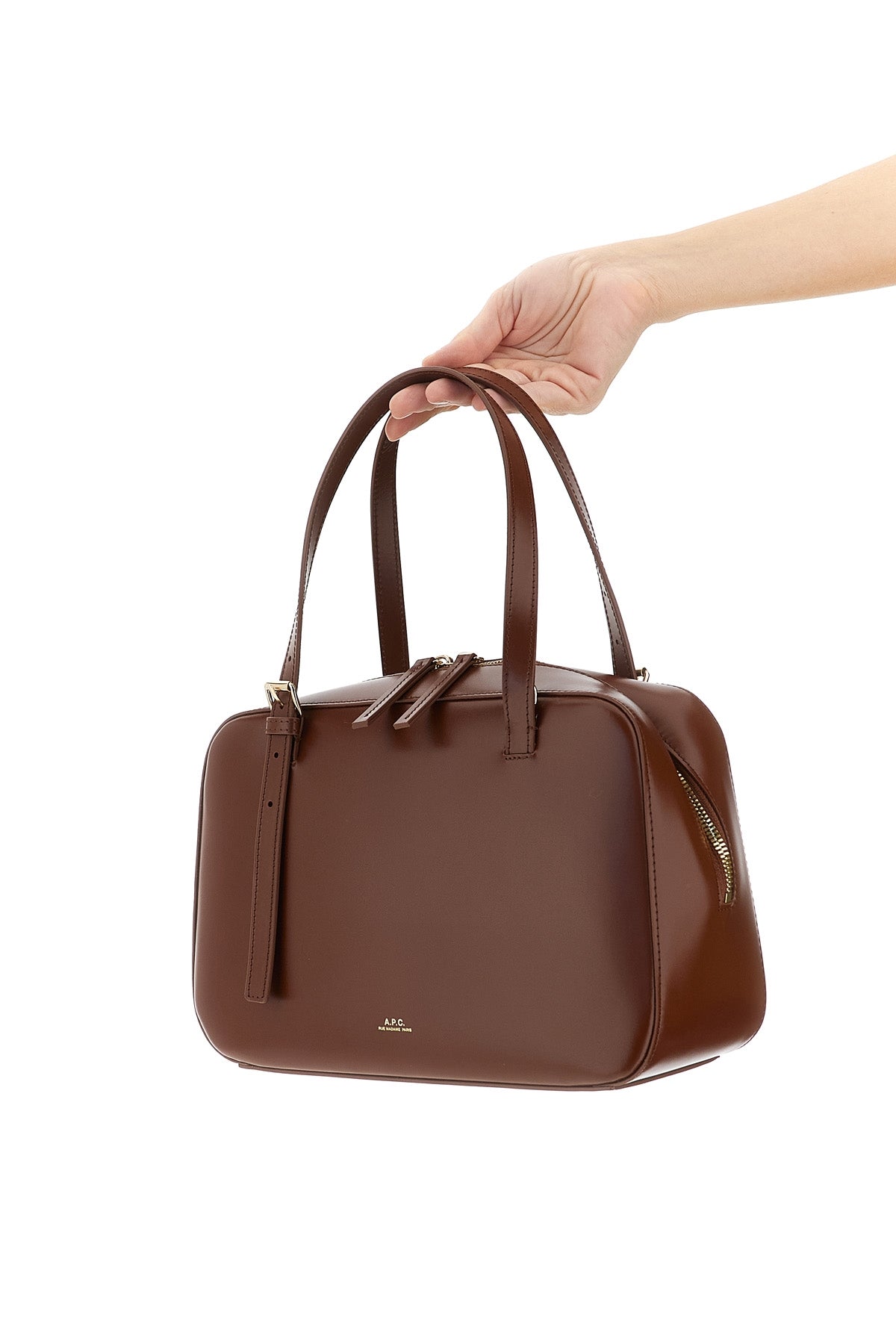 A.P.C. OS virginie box smooth leather handbag