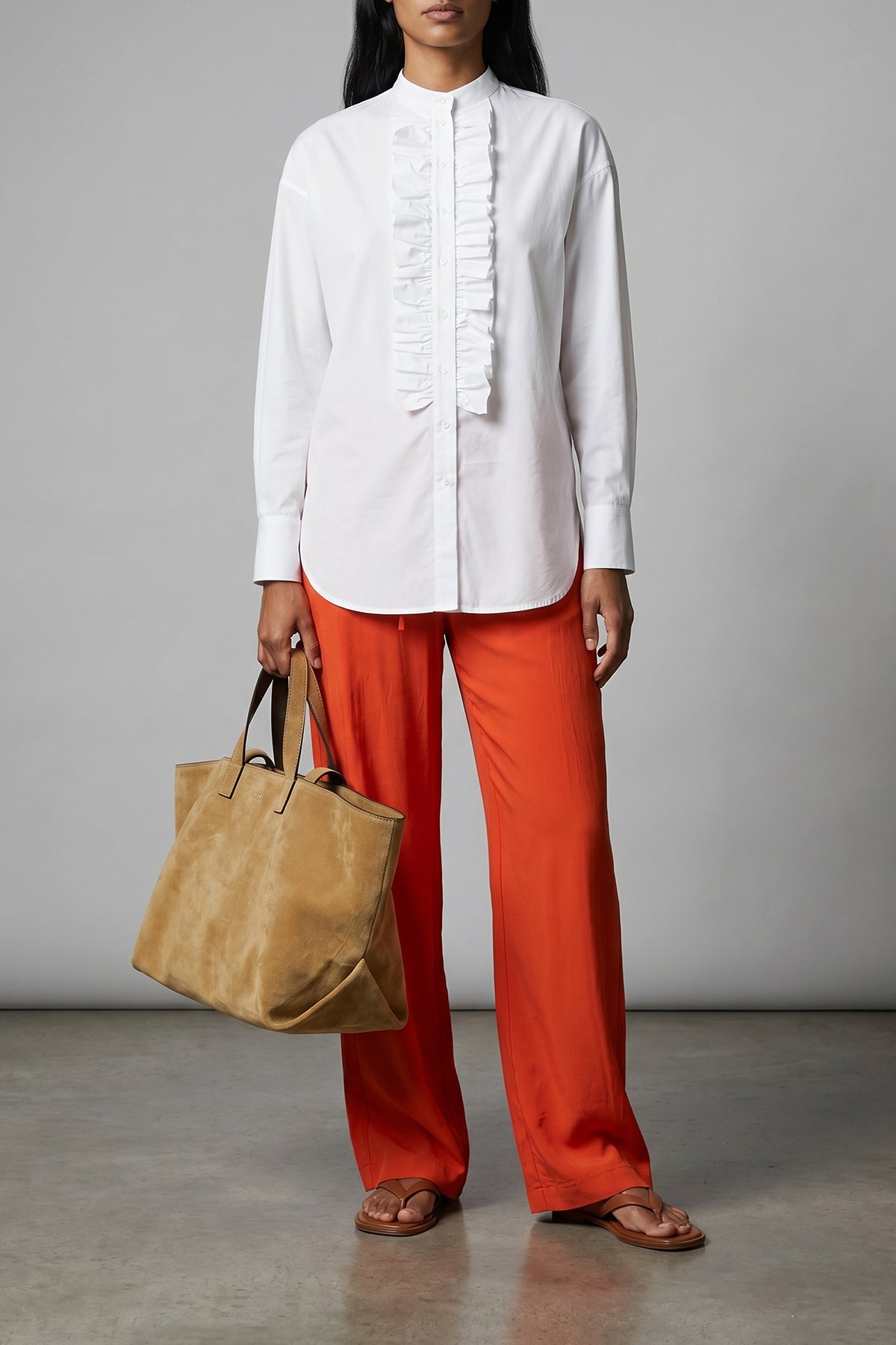 large suede le drummer shopping bag