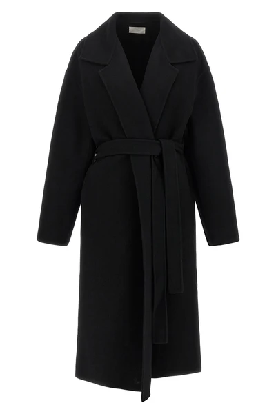 the row ciara coat redefines winter elegance through relaxed volumes and impecca