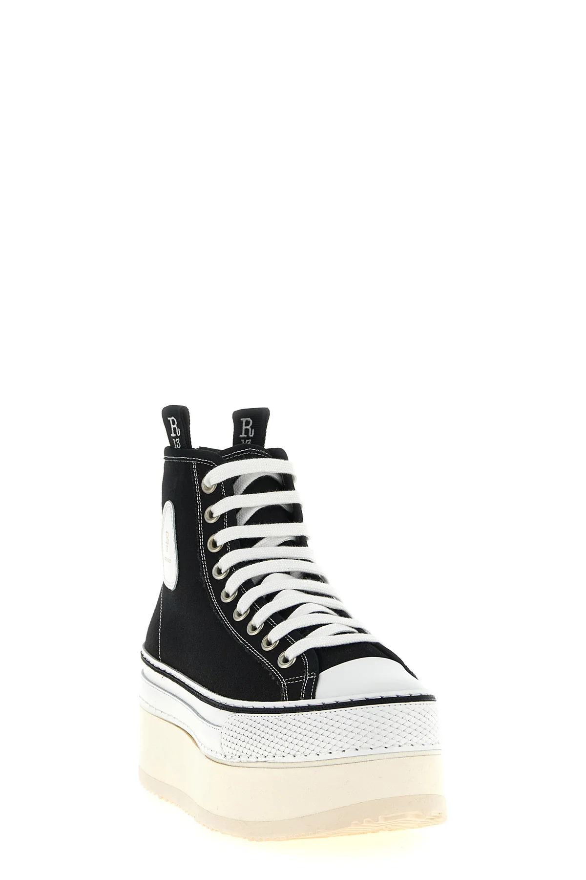 R13 35 the courtney r13 sneakers redefine classic volumes through a high-top silhouet