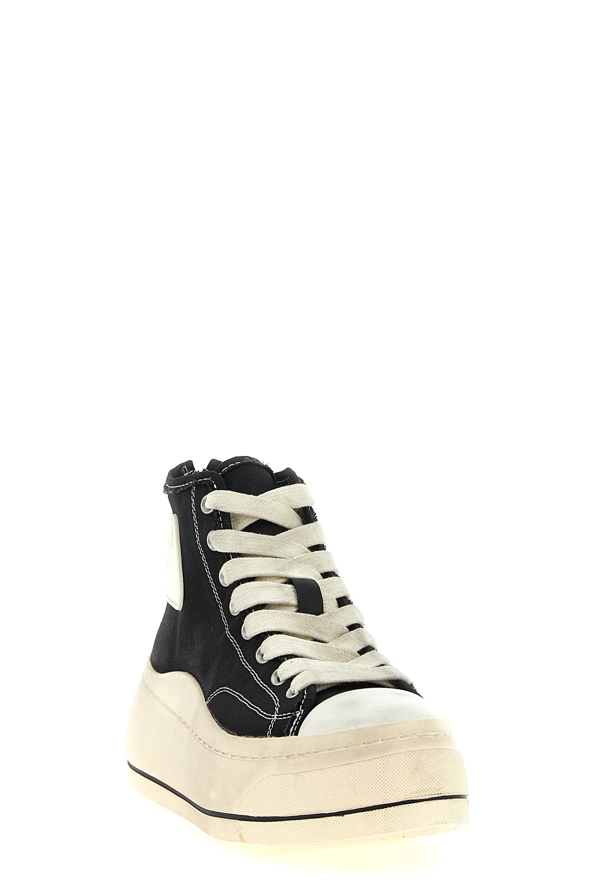 black cotton back zip oversize sole