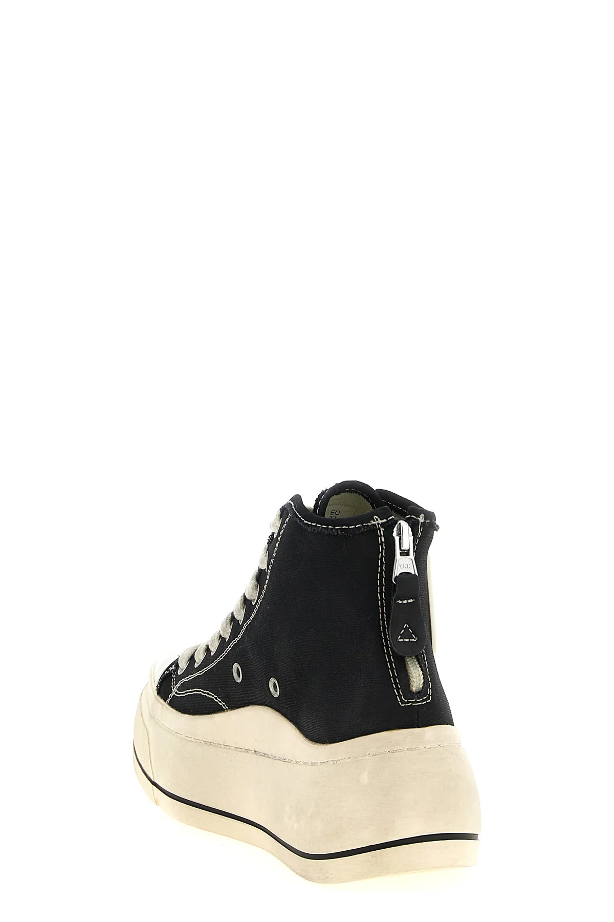 black cotton back zip oversize sole