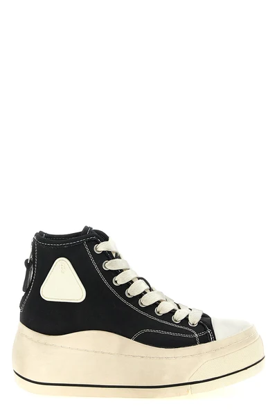 black cotton back zip oversize sole