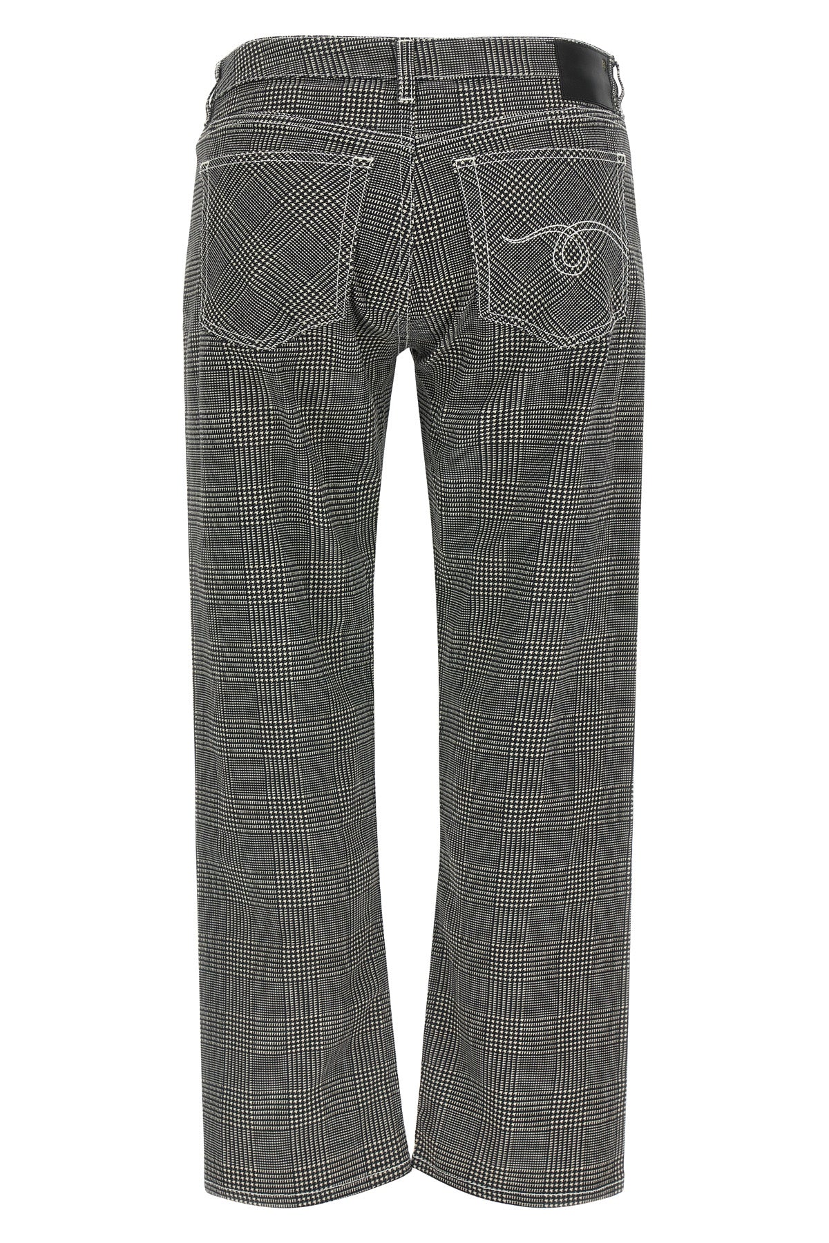 R13 25 prince of wales pattern stretch cotton pants boy straight crop style