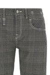 prince of wales pattern stretch cotton pants boy straight crop style