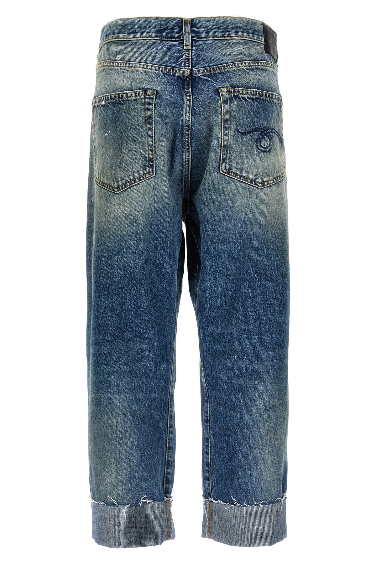 delavé cotton denim cross over jeans