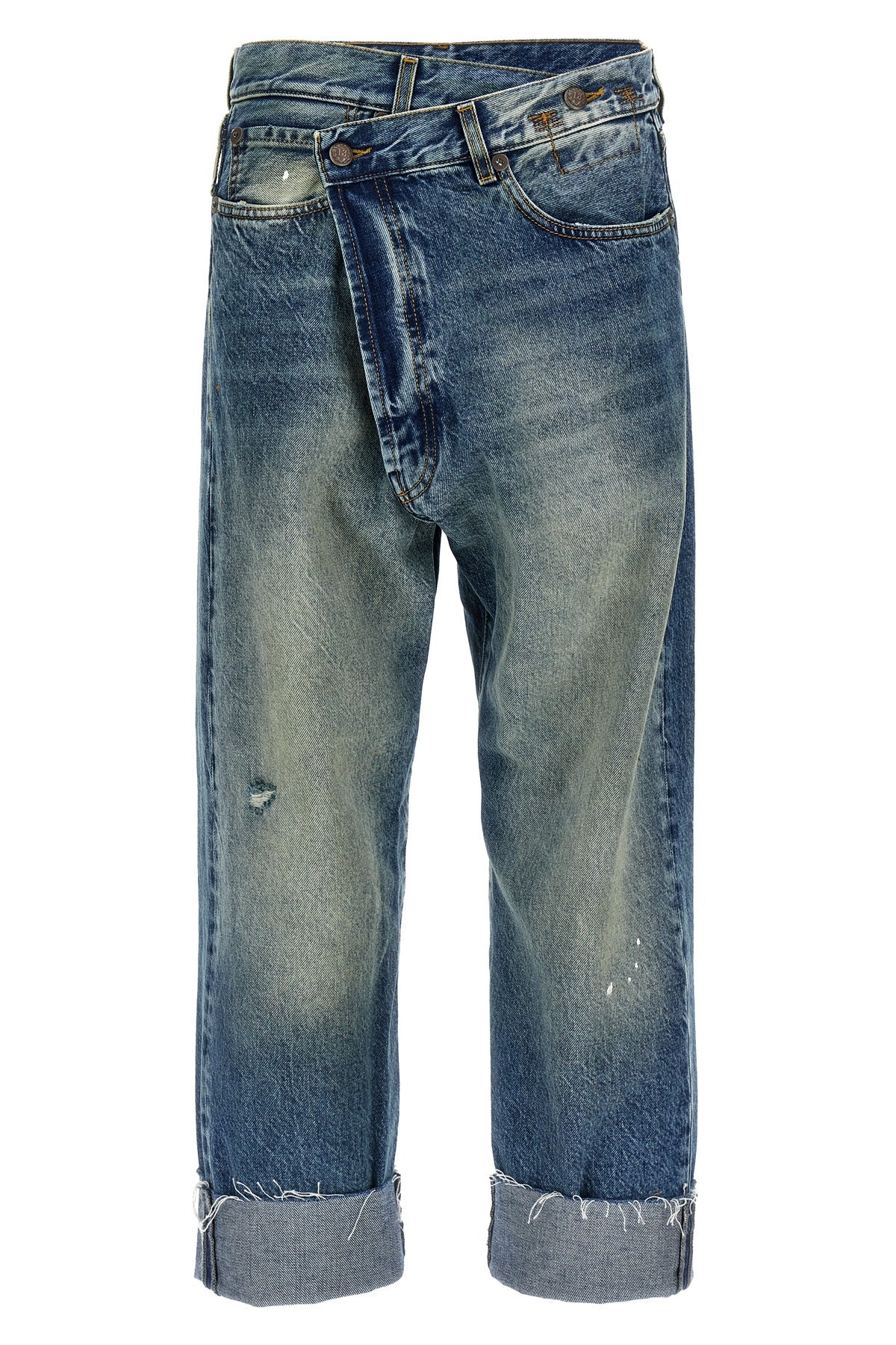 delavé cotton denim cross over jeans