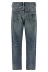 crossover stonewashed cotton denim jeans