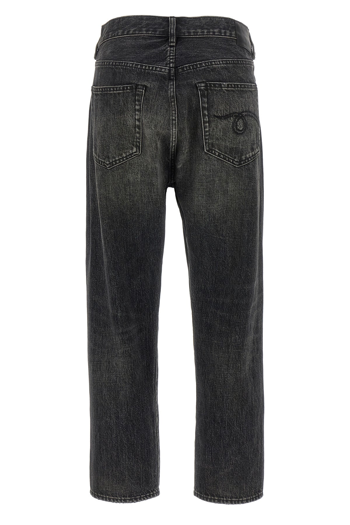 R13 25 crossover jeans in delavé cotton denim
