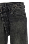 crossover jeans in delavé cotton denim