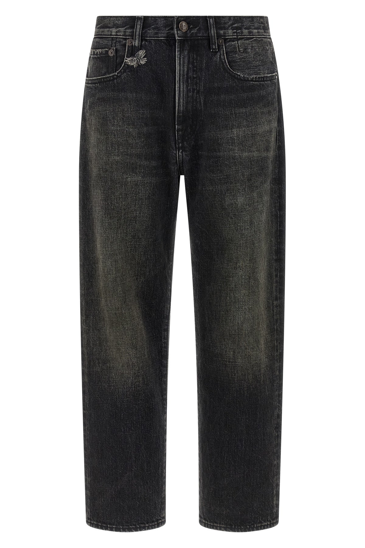 R13 27 bf used-effect stonewashed cotton denim jeans