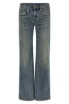 boy flare used-effect stone washed cotton denim jeans