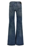 overflow boy flare low-rise denim jeans in delavé cotton