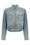 wrap around cotton denim shirt