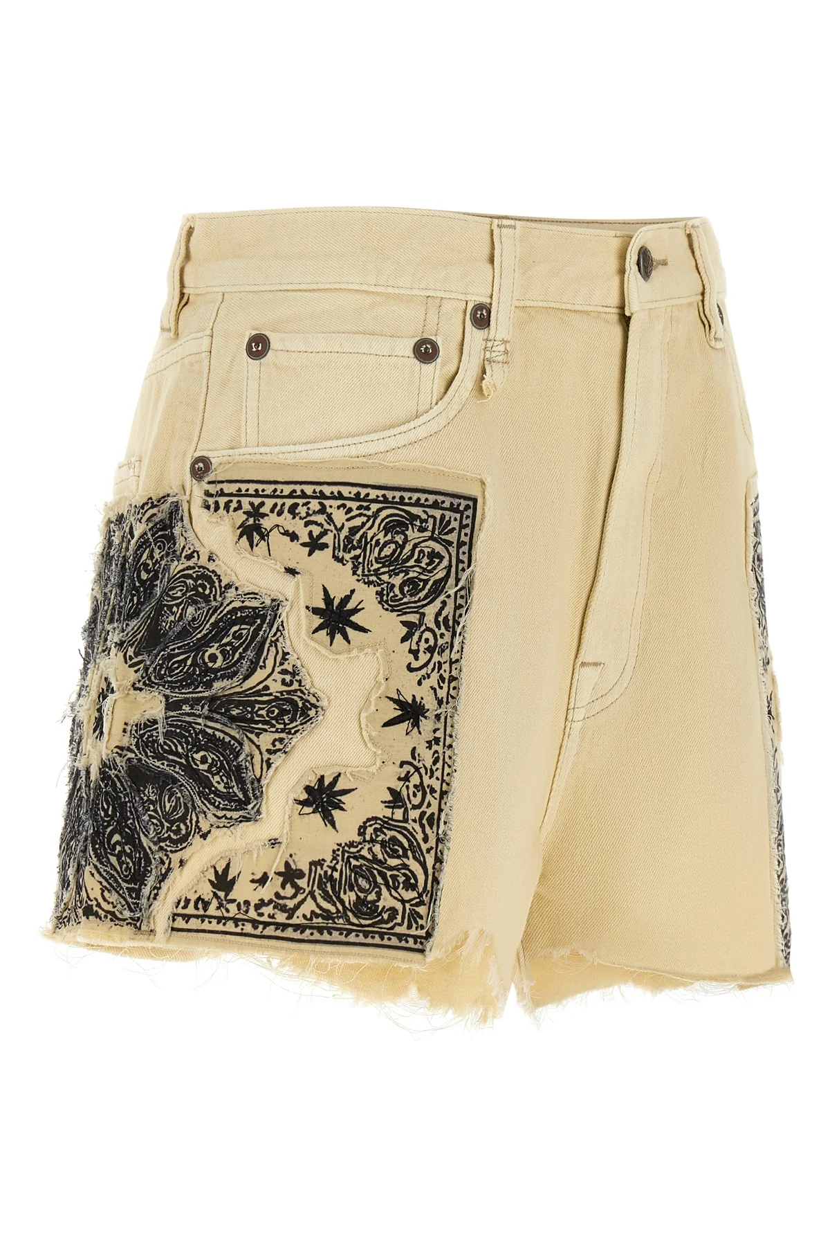 x-bf shorts in used-effect garment-dyed cotton denim
