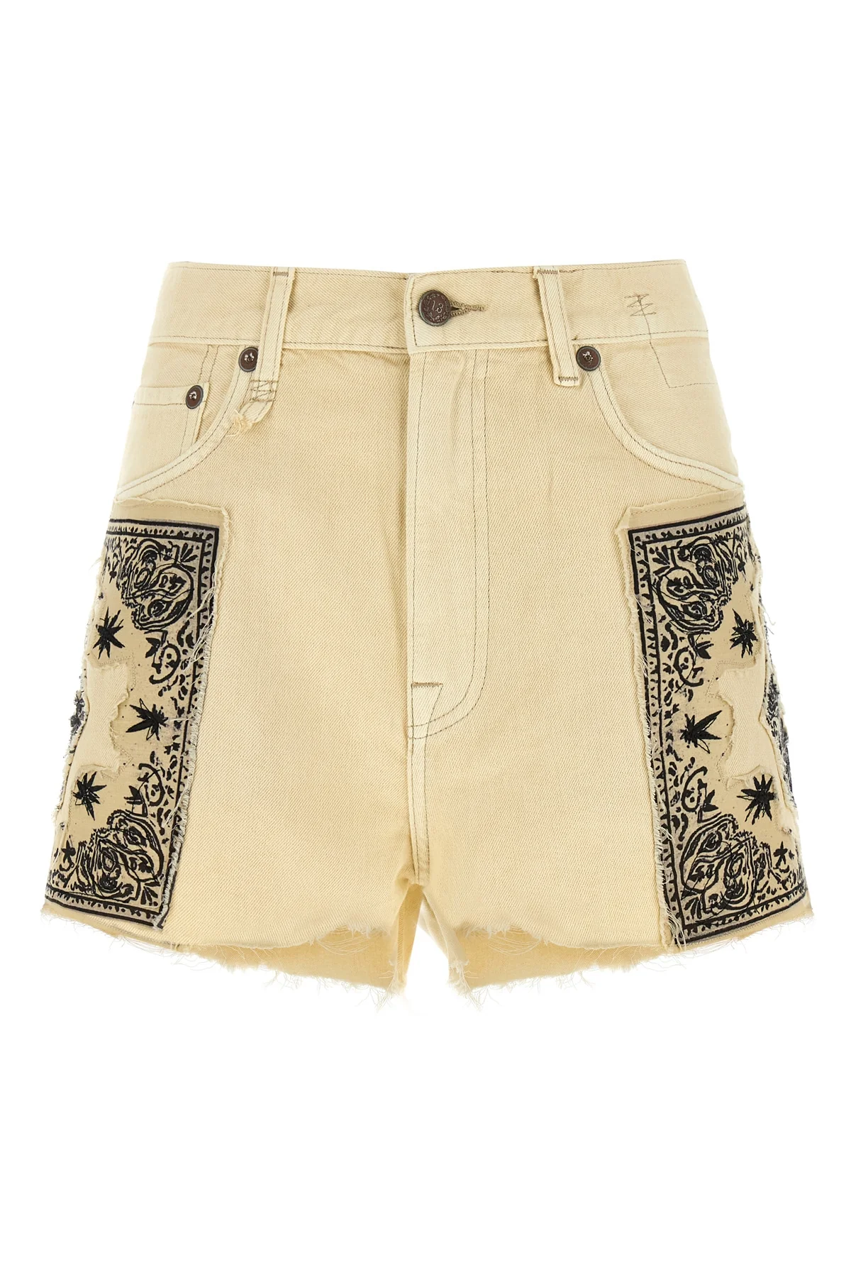 x-bf shorts in used-effect garment-dyed cotton denim