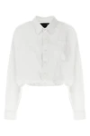 crossover bubble cotton shirt