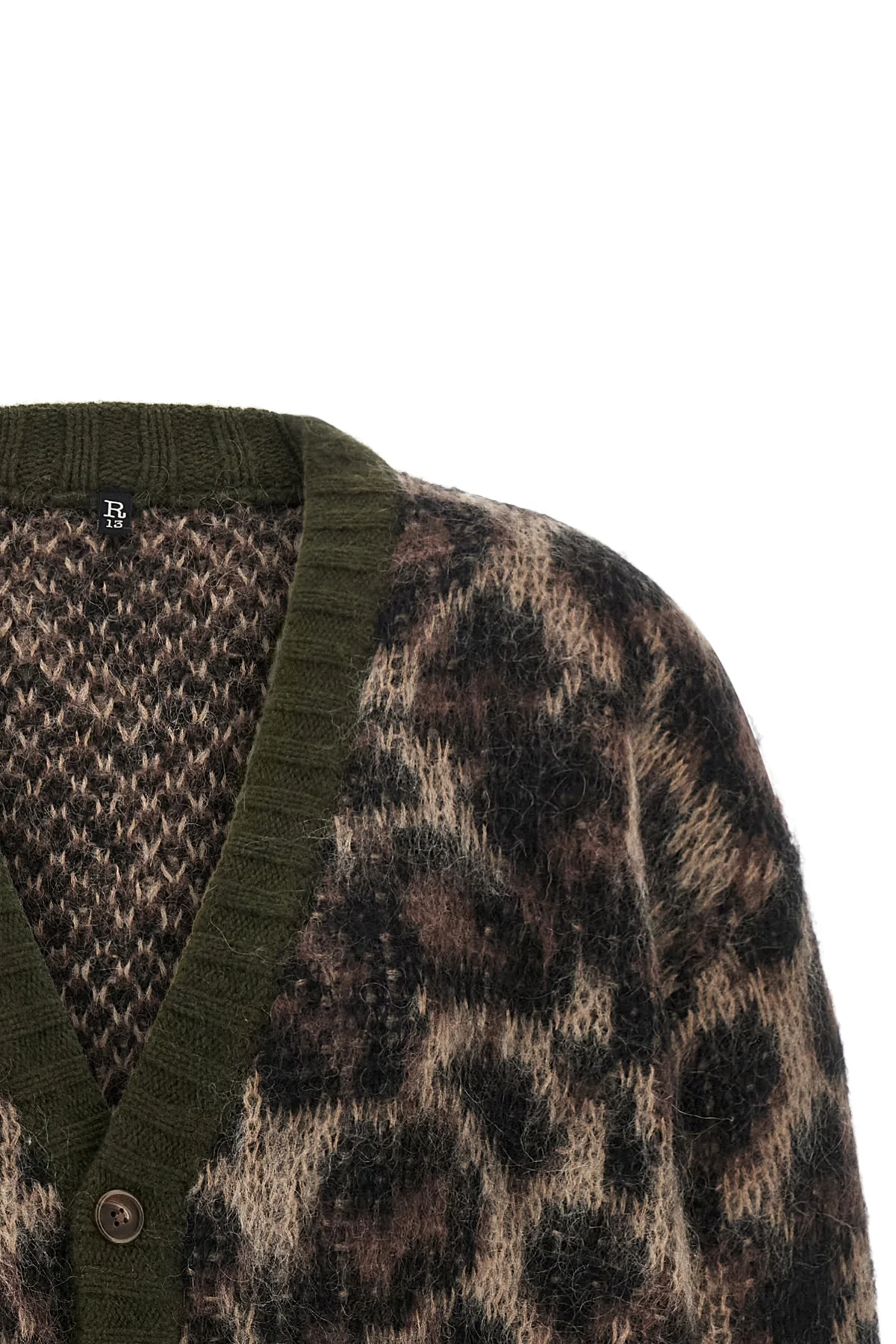 the cardigan r13 defines a relaxed silhouette through wide volumes and dropped s