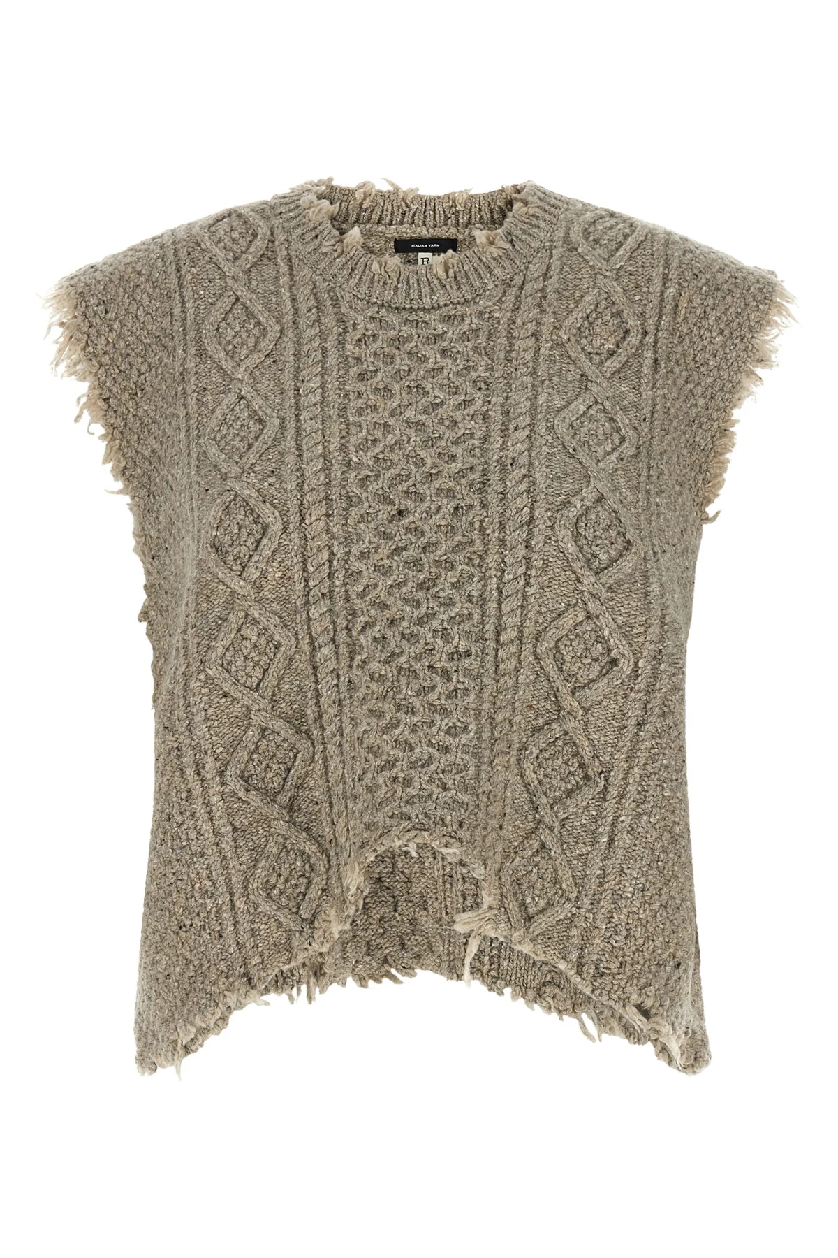 R13 S the boyfriend cable r13 vest redefines classic knitwear through a bold and dec