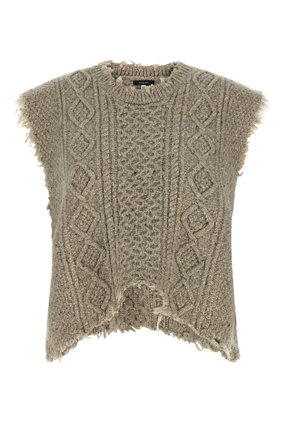 the boyfriend cable r13 vest redefines classic knitwear through a bold and dec